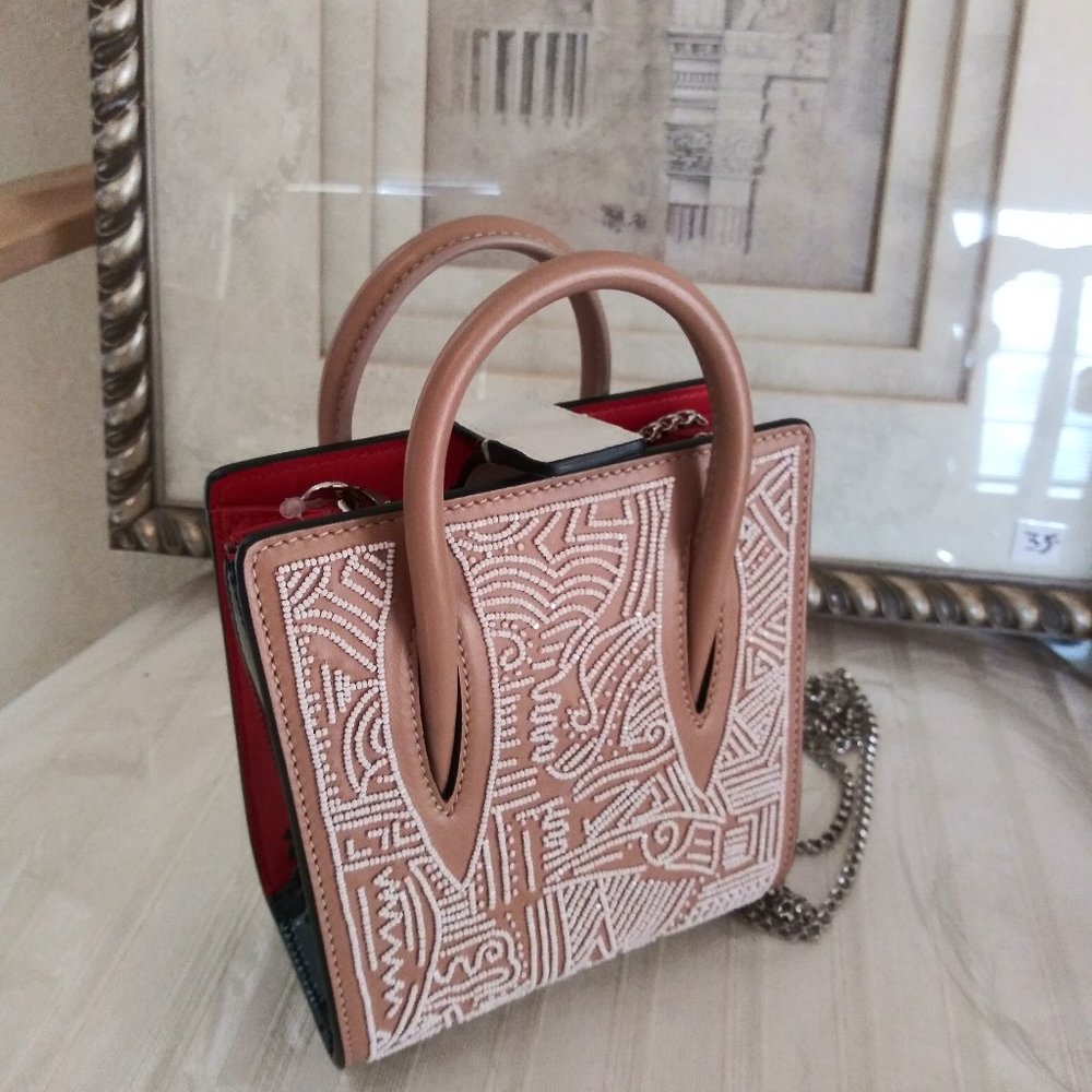 Christian Louboutin Paloma Nano Beaded Tote w/bag
